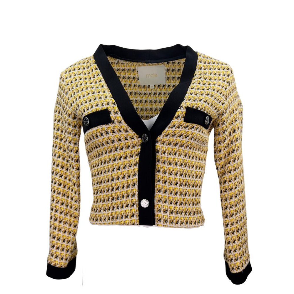 Maje Yellow Tweed Jacket
